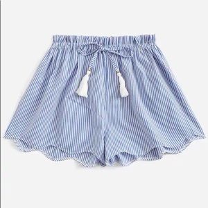 NEW Tassel ☀️scalloped blue stripe shorts